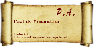 Paulik Armandina névjegykártya